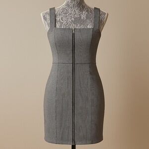 Forever 21 Houndstooth Zip-Front Mini Dress Size M Corporate Siren Collegiate